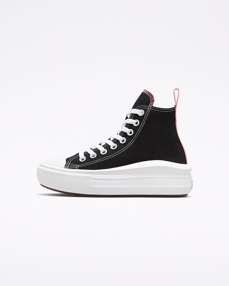 Topanky Na Platforme Converse Chuck Taylor All Star Move Vysoke Dievcenske Čierne Ruzove Biele | SK UY11CS7